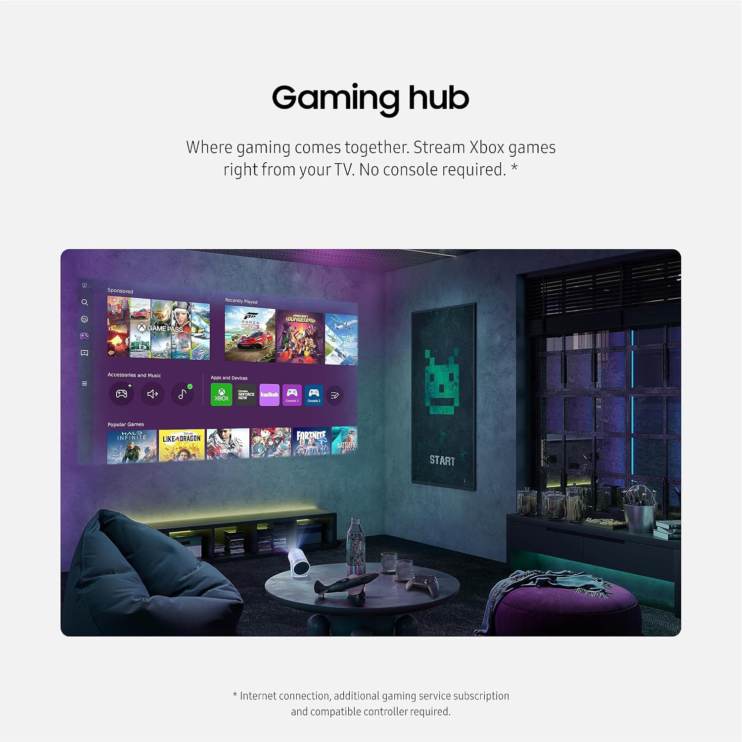 Amazon | Samsung SP-LFF3CLAXXZA ゲームハブ付きフリースタイル